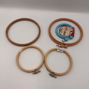 Mixed Embroidery Hoops Lot of 5 Duchess Bates Super-Grip 3-6.5 Inch Round
